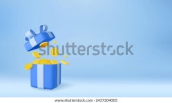 금화로 3D 오픈 선물 상자 깜짝. 스톡 벡터(로열티 프리) 2437204005 | Shutterstock