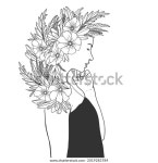 추상적 여성은 한 줄로 그린 머리에 스톡 벡터(로열티 프리) 2019283784 | Shutterstock