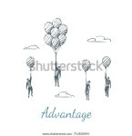 이점사람들이 풍선을 타고 날아갑니다.벡터 비즈니스 개념 스톡 벡터(로열티 프리) 712830445 | Shutterstock