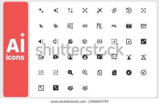 AI 아이콘 집합: 콘텐츠 생성, 인터페이스 스톡 벡터(로열티 프리) 2396854759 | Shutterstock