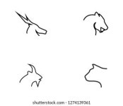 흰색으로 분리된 농장 동물의 선형 그림판 스톡 벡터(로열티 프리) 2010434987 | Shutterstock