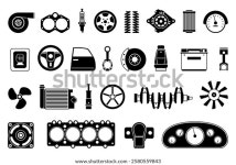 Auto Service Black Icons Garage Equipment 스톡 벡터(로열티 프리) 2580559843 | Shutterstock