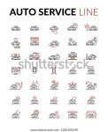 Auto Service Line Icon Black Red 스톡 벡터(로열티 프리) 1286108248 | Shutterstock