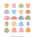 아기 옷은 납작한 아이콘이다. 셔츠, 스웨터, 스톡 벡터(로열티 프리) 2236560749 | Shutterstock