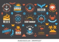 여름 해변 세트바다와 바다를 테마로 한 스톡 벡터(로열티 프리) 1984234250 | Shutterstock