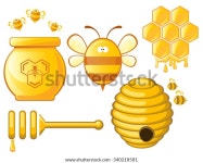 Bee Honey Set Vector 스톡 벡터(로열티 프리) 340218581 | Shutterstock