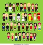 Big Set Pixel Art People 스톡 벡터(로열티 프리) 184508423 | Shutterstock