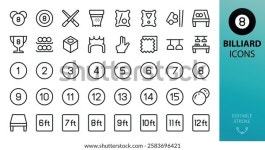 Billiard Line Icons Set Set Billiards 스톡 벡터(로열티 프리) 2583696421 | Shutterstock