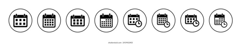 원 아웃라인에서 격리된 시간, 날짜, 주소 스톡 벡터(로열티 프리) 2281324015 | Shutterstock
