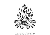 손으로 그린 낙서 캠프파이어 벡터 아웃라인 스톡 벡터(로열티 프리) 2163846539 | Shutterstock