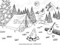 야간그래픽 블랙 화이트 마운틴 풍경 그림 스톡 벡터(로열티 프리) 1998431204 | Shutterstock