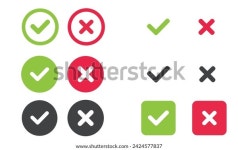체크 및 잘못된 아이콘 체크 표시 스톡 벡터(로열티 프리) 2424577837 | Shutterstock
