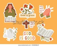 크리스천 스티커 세트 성경, 기도하는 손, 스톡 벡터(로열티 프리) 2540408625 | Shutterstock