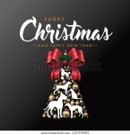 Christmas Pets Poster Greeting Card Realistic 스톡 벡터(로열티 프리) 1227194482 | Shutterstock