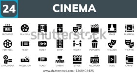 Cinema Icon Set 24 Filled Cinema 스톡 벡터(로열티 프리) 1368408425 | Shutterstock