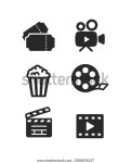 영화 아이콘이 설정되었습니다. 컬렉션 아이콘 : 스톡 벡터(로열티 프리) 2500078127 | Shutterstock
