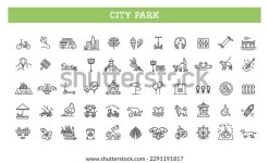도시 공원 아이콘이 설정되었습니다. 휴양을 위한 스톡 벡터(로열티 프리) 2291191817 | Shutterstock
