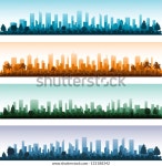 도시경관 실루엣 도시 파노라마 스톡 벡터(로열티 프리) 132188342 | Shutterstock