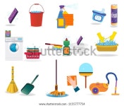 클리닝 벡터 그림 집합, 플랫 스타일, 스톡 벡터(로열티 프리) 1155777754 | Shutterstock