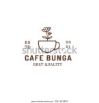 커피 플라워 로고 카페 모던 스톡 벡터(로열티 프리) 2011633490 | Shutterstock