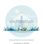 태양열 CST 발전소 스테이션 집중화태양과 도시의 스톡 벡터(로열티 프리) 2075658577 | Shutterstock