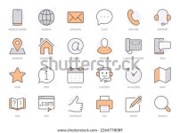 라인 아이콘 세트로 문의하십시오. 피드백, 고객 스톡 벡터(로열티 프리) 2264778089 | Shutterstock