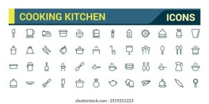 주방 아이콘 세트 라인 아트 스타일 스톡 벡터(로열티 프리) 2146343061 | Shutterstock