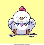 귀여운 치킨 보유 장식 파티 생일 스톡 벡터(로열티 프리) 2462231801 | Shutterstock
