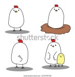 귀여운 통통한 치킨과 친구 스톡 벡터(로열티 프리) 1672946782 | Shutterstock