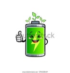 행복한 얼굴의 귀여운 녹색 배터리 마스코트, 스톡 벡터(로열티 프리) 2704338149 | Shutterstock