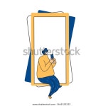 문자 메시지를 보낼 때 휴대폰을 사용하는 스톡 벡터(로열티 프리) 1661522212 | Shutterstock