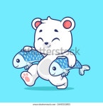 귀여운 북극곰은 물고기 만화 벡터 아이콘 스톡 벡터(로열티 프리) 2440312803 | Shutterstock