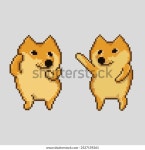 춤추는 개, 픽셀 아트 밈 스톡 벡터(로열티 프리) 2527159261 | Shutterstock