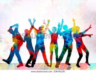 춤추는 사람들 실루엣 스톡 벡터(로열티 프리) 208446283 | Shutterstock