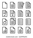 문서 아이콘이 설정되었습니다.작성, 인쇄, 정렬 및 스톡 벡터(로열티 프리) 1679791930 | Shutterstock