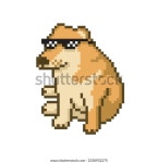 검은 안경을 쓴 개, 픽셀 아트 스톡 벡터(로열티 프리) 2330932275 | Shutterstock