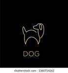Dog Logo Gold Line Style Outline 스톡 벡터(로열티 프리) 1360714304 | Shutterstock
