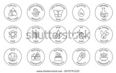 에코 화장품 아이콘 유기농 천연 제품 스톡 벡터(로열티 프리) 1870791223 | Shutterstock