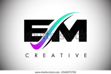 창의적인 Swaosh 곡선 선이 있는 EM 스톡 벡터(로열티 프리) 2060870708 | Shutterstock