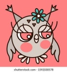 Emoji Flirty Owl Who Bashfully Covered 스톡 벡터(로열티 프리) 1596334621 | Shutterstock