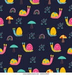 농장 패턴 디자인. 귀여운 달팽이와 꽃, 스톡 벡터(로열티 프리) 2333115045 | Shutterstock