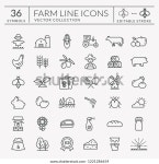 농경 및 농경 계통입니다.벡터 격리 팜 스톡 벡터(로열티 프리) 1221286654 | Shutterstock
