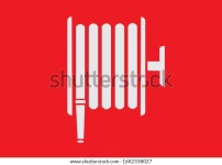 빨간색 배경에 소방용 호스 릴 아이콘 스톡 벡터(로열티 프리) 1682338027 | Shutterstock