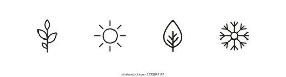 사계절 아이콘. 올해의 4 시즌 벡터 스톡 벡터(로열티 프리) 2531094191 | Shutterstock