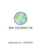 글로브 벡터 문장입니다.글로브 벡터 로고Globe 손으로 스톡 벡터(로열티 프리) 1250749792 | Shutterstock