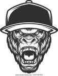 GORILLA HEAD(HAT VECTOR) 그림 설계 스톡 벡터(로열티 프리) 2167585435 | Shutterstock