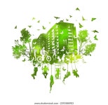 친환경 도시 건물과 사람들이 있는 녹색 스톡 벡터(로열티 프리) 2293588903 | Shutterstock