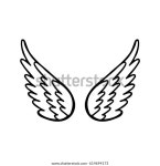 손으로 그린 천사나 새 날개 흰색 스톡 벡터(로열티 프리) 614694173 | Shutterstock
