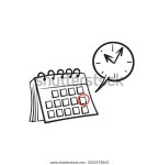 손으로 그린 도들 달력과 시계 그림 스톡 벡터(로열티 프리) 2032578263 | Shutterstock