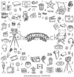 손으로 그린 낙서 시네마 세트야벡터 그림아이콘을 스톡 벡터(로열티 프리) 453541936 | Shutterstock